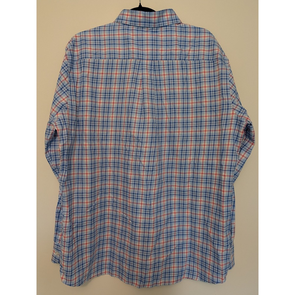 Vineyard Vines Mens Large Classic Fit Plaid Button Down Whale Shirt Blue Pink - Picture 2 of 7
